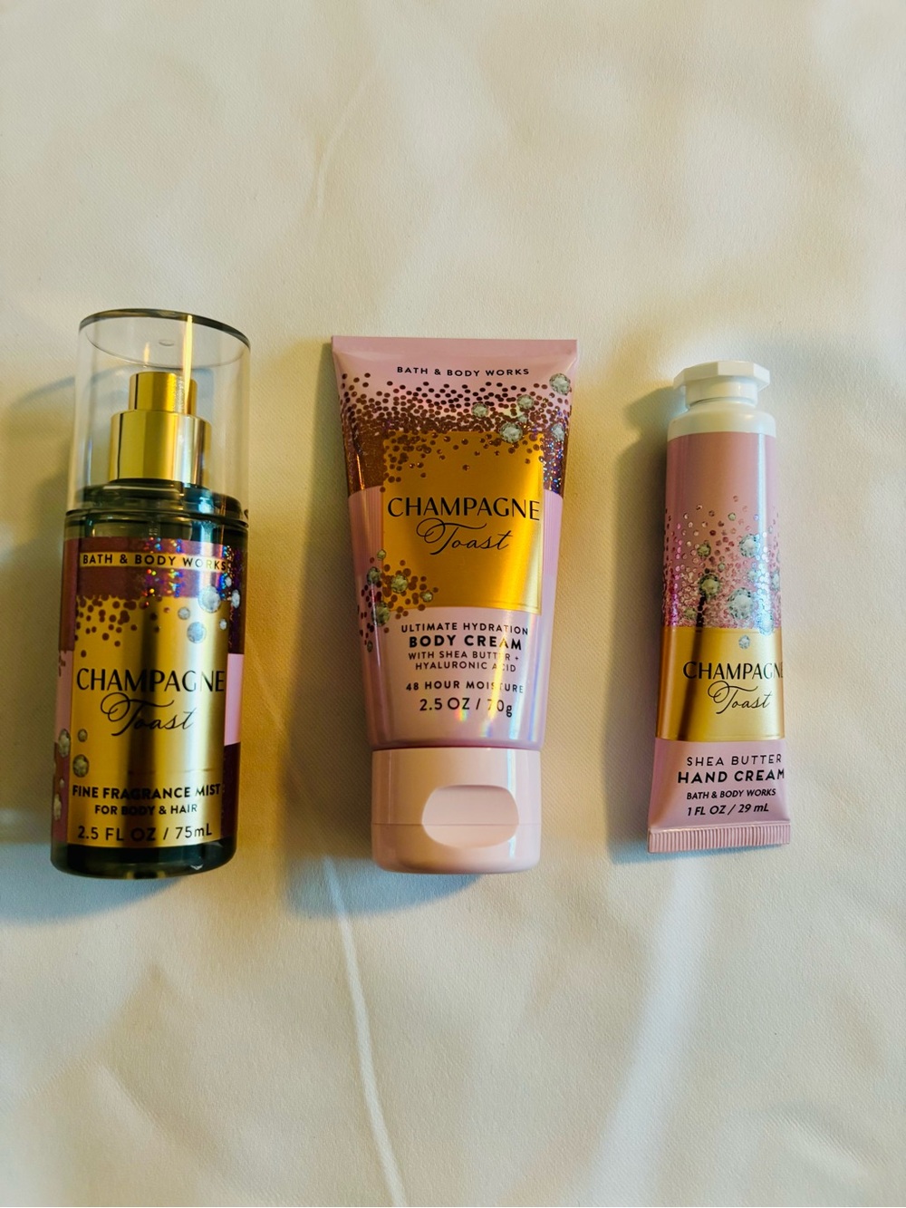 Bath & Body Works Champagne Toast Pink Body Care Gift Set